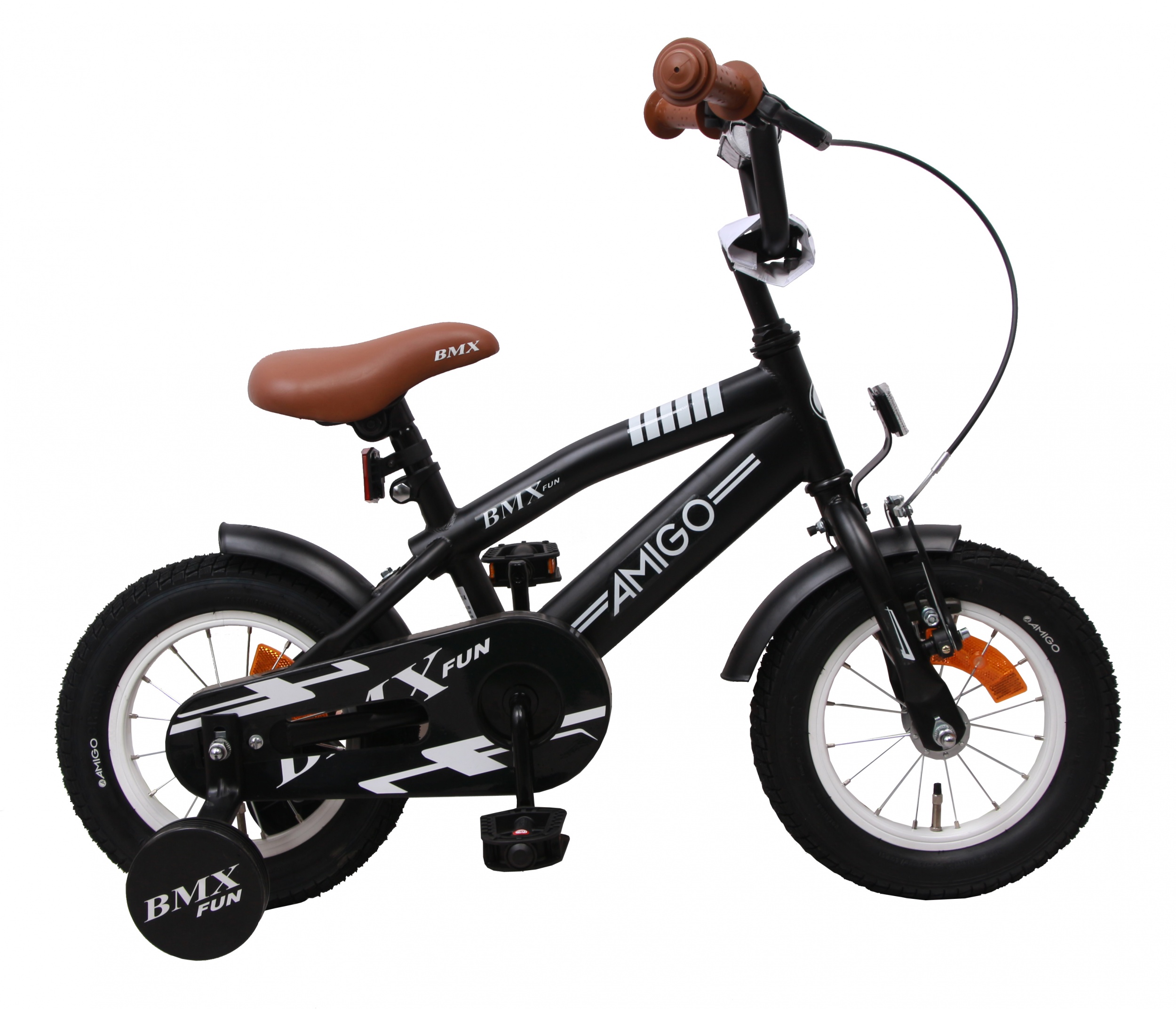 nieuws smaak erosie AMIGO BMX Fun 12 Inch 21 cm Jongens Terugtraprem Matzwart - Internet-Bikes