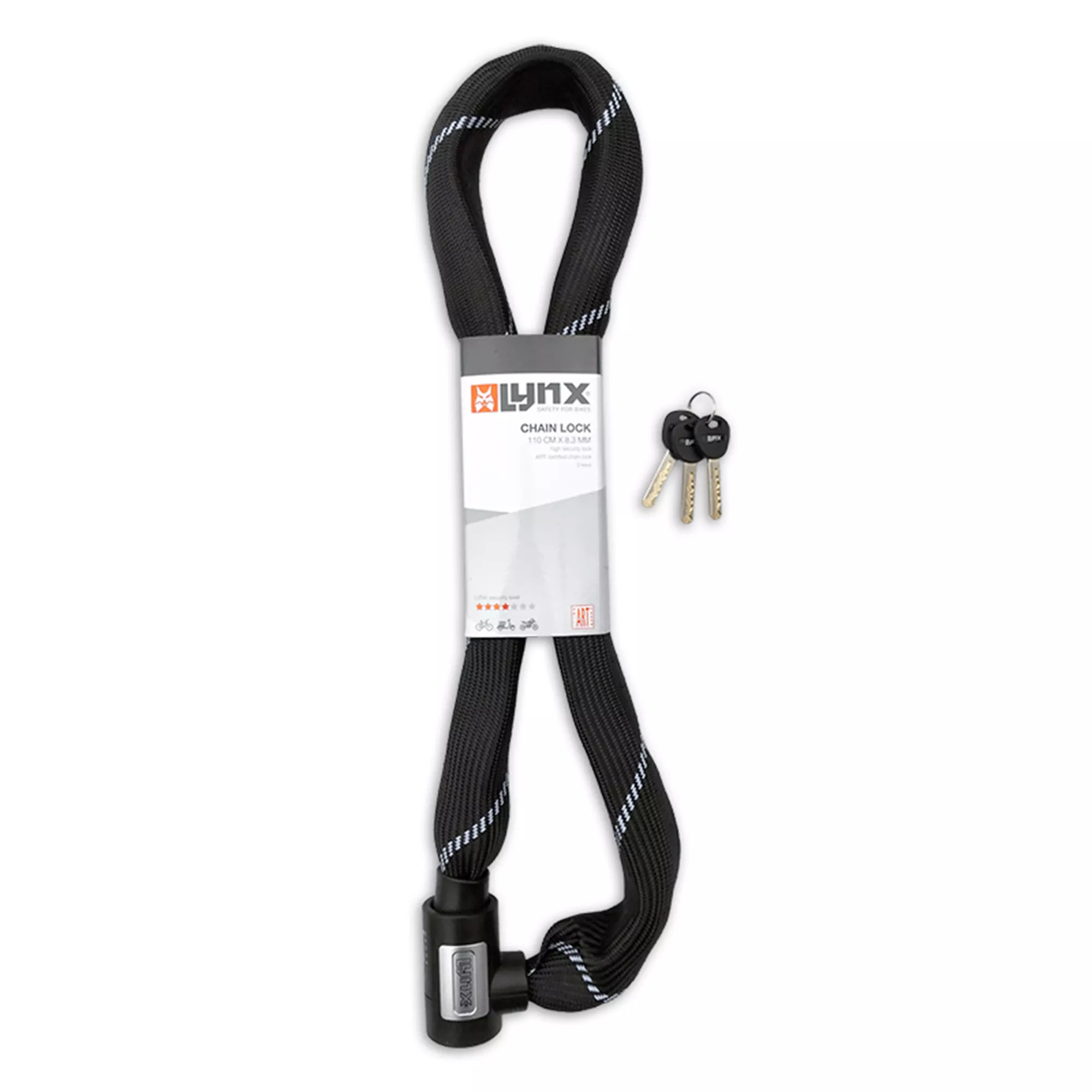 Lynx Stelix ART 2 Chain Lock 110 cm x 8.3 mm Black
