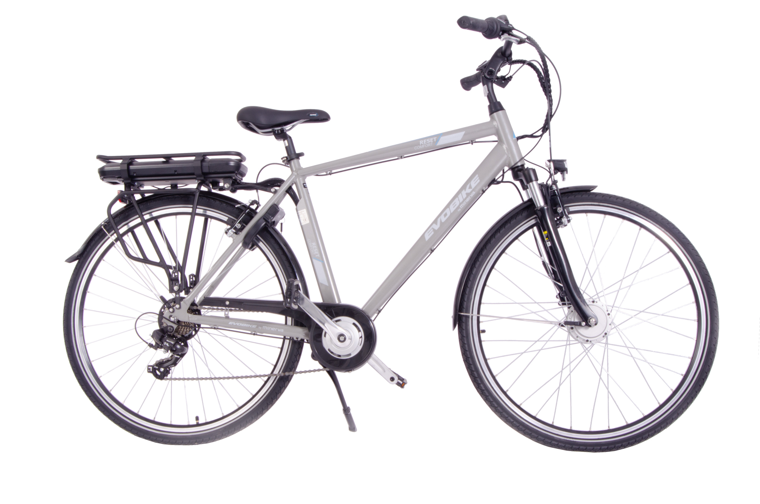 Minerva Evobike 28 Inch 53 cm Men 7SP Rim Brakes Silver - Internet-Bikes