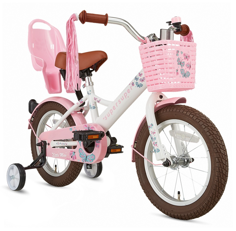 Supersuper Little Miss 14 Inch 21 5 cm Meisjes Terugtraprem Wit Roze Giga Bikes Tilburg