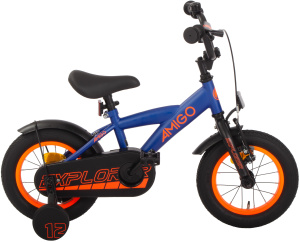 AMIGO Explorer 12 Inch Boys Coaster Brake Blue/Orange