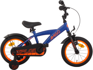 AMIGO Explorer 14 Inch Boys Coaster Brake Blue/Orange