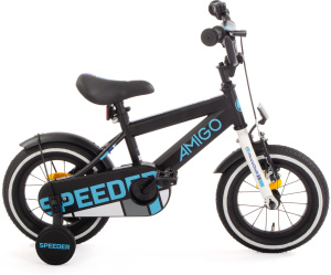 AMIGO Speeder 12 Zoll Jungen Rücktrittbremse Schwarz/Blau