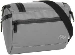 Bike Carbon Water Repellent Handlebar Bag with Shoulder Handlebar Lug 5L Gray