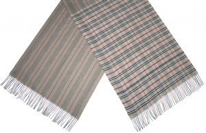 CWI sjaal Geruit dames 180 x 65 cm polyester beige