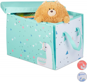 Relaxdays opbergdoos/speelkleed Lama 41 cm polyester groen