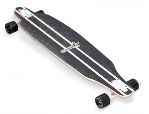 Muuwmi longboard Wood 97 x 23 cm hout beige/zwart