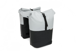New Looxs Nyborg MIK Double Bicycle Bag 34 Liter Hellgrau/Schwarz