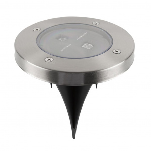 Smartwares grondspot Torino solar led 13,2 x 12 cm RVS zilver