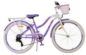 Volare Lovely 26 Inch Girls 7SP Rim Brakes Purple/White