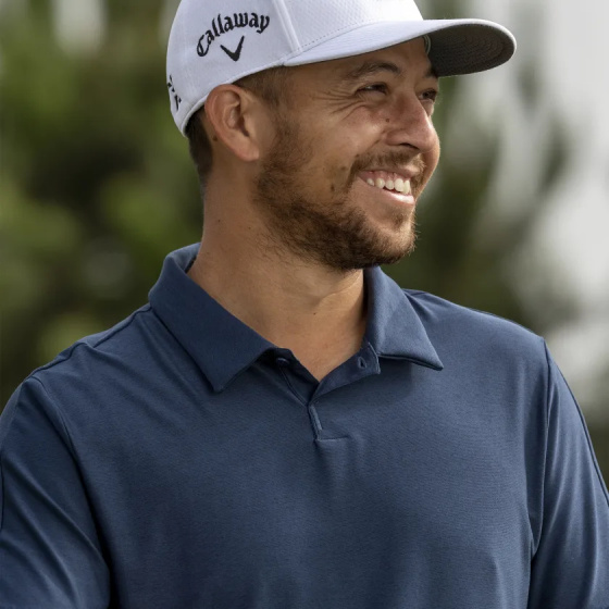 polo de golf Go-To polyester homme bleu fonc&eacute;ille S