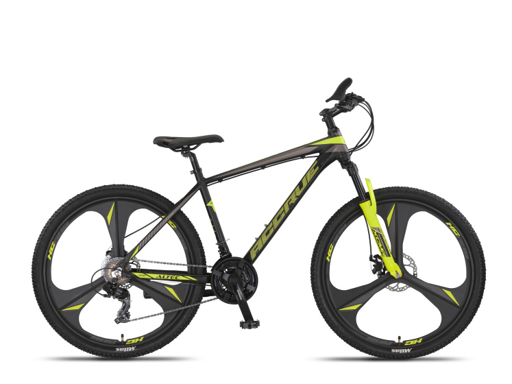 Altec Accrue MTB 27.5 Inch 45 cm Unisex 21V Mechanische schijfrem Zwart/Geel afbeelding