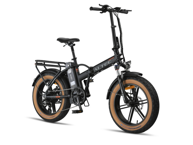 Altec Vectra Fatbike Vouwfiets 20 Inch Unisex 8SP Disc Brake Matte black