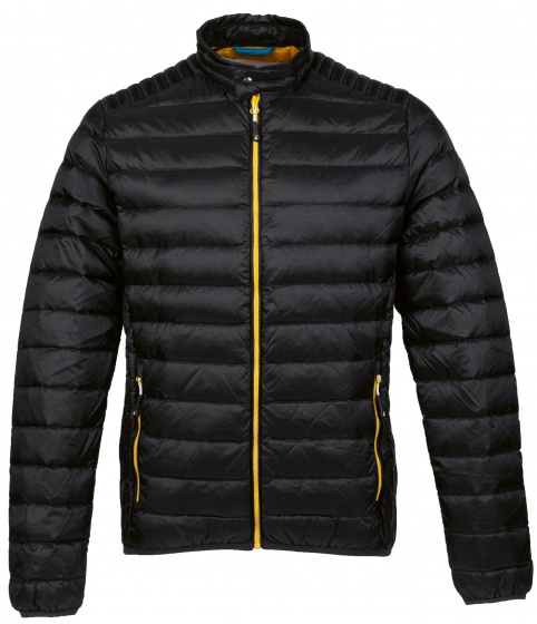 Alvivo outdoorjas Workuta heren nylon zwart/geel
