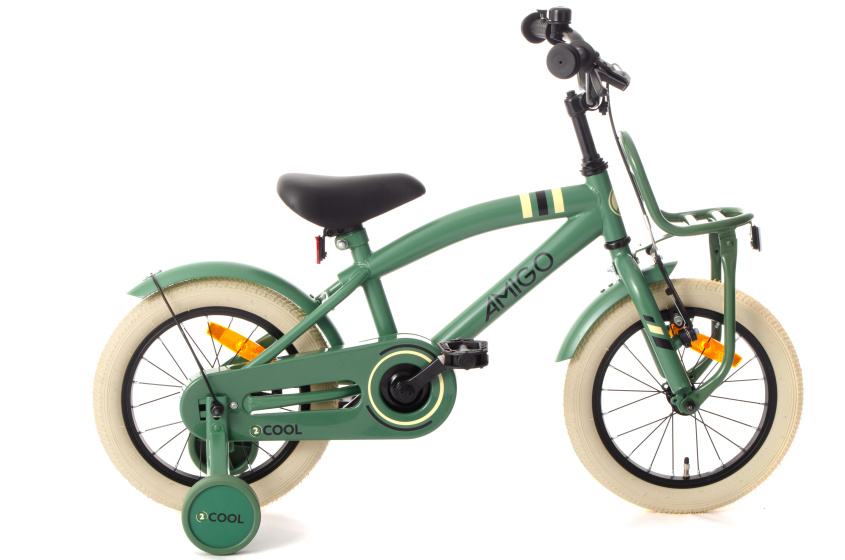 AMIGO 2Cool 14 Inch Jongens Terugtraprem Groen