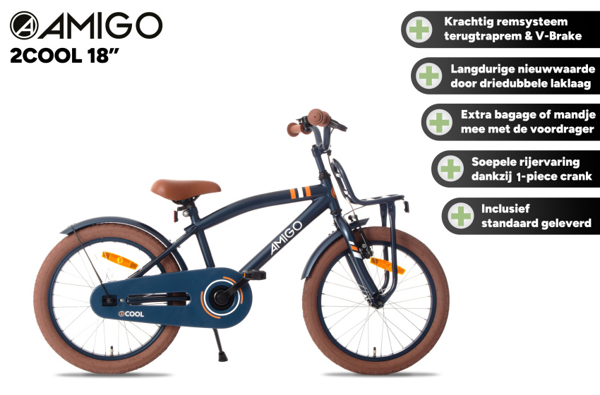 AMIGO 2Cool 18 Inch 28,5 cm Boys Coaster Brake Blue