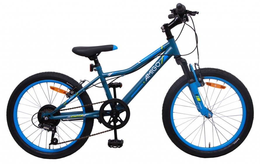 Attack 20 Inch 28 cm Jongens 6V V-Brakes Blauw Attack 20 Inch 28 cm Jongens 6V V-Brakes Blauw