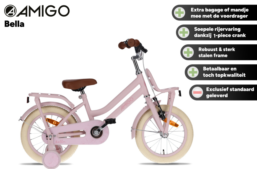 AMIGO Bella 14 Inch Girls Coaster Brake Pink