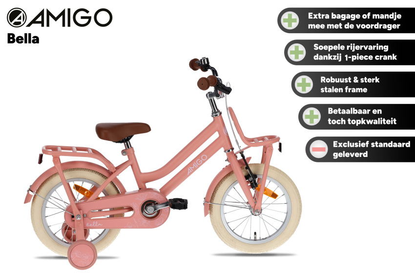 AMIGO Bella 16 Inch Girls Coaster Brake Salmon