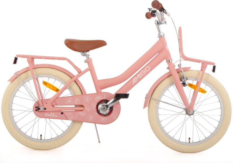 AMIGO Bella 18 Inch Meisjes Terugtraprem Zalmroze