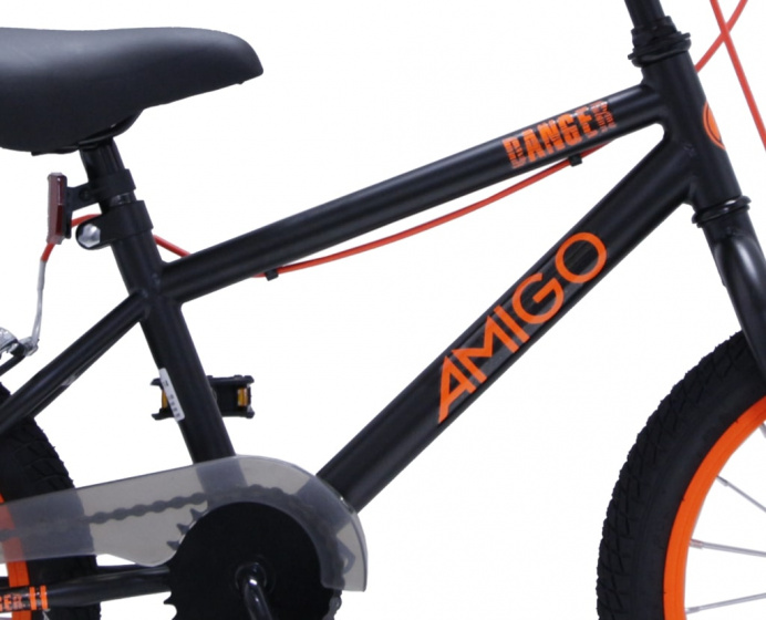 BMX Danger 16 Pouces Junior V-Brake Noir/Orange