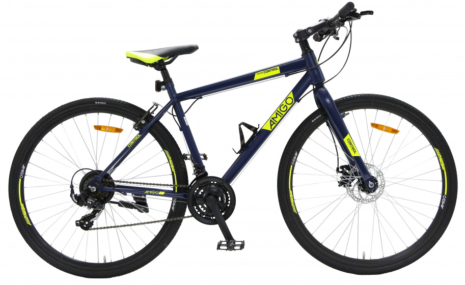 Control 28 Inch 47 cm Unisex 21V V-Brakes Blauw/Geel Control 28 Inch 47 cm Unisex 21V V-Brakes Blauw/Geel