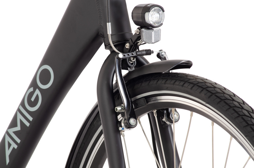 AMIGO E-Alvor D1 28 Inch Dames 7V V-Brakes Matzwart