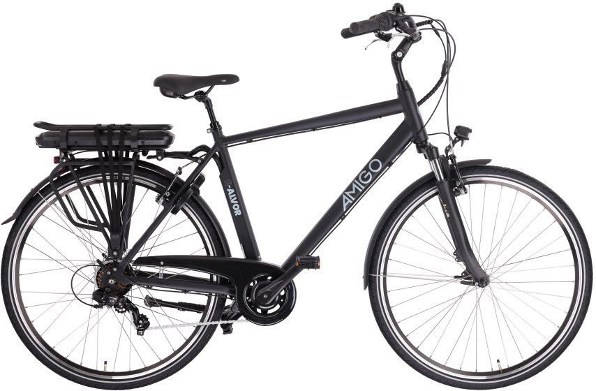 AMIGO E Alvor D2 28 Inch 53 cm Heren 7V V Brakes Matzwart afbeelding