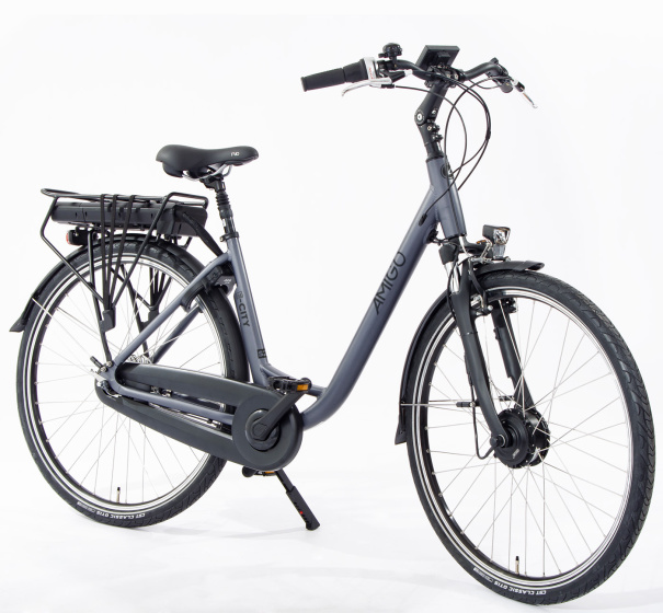 AMIGO E-City S2 504Wh 28 Inch Dames 7V Rollerbrake Matgrijs