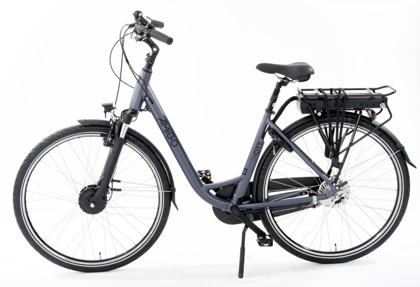 E-City S2 504Wh 28 Pouces 52 cm Femme 7SP Rollerbrakes Gris mat