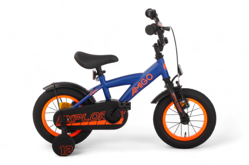 AMIGO Explorer 12 Inch Boys Coaster Brake Blue/Orange