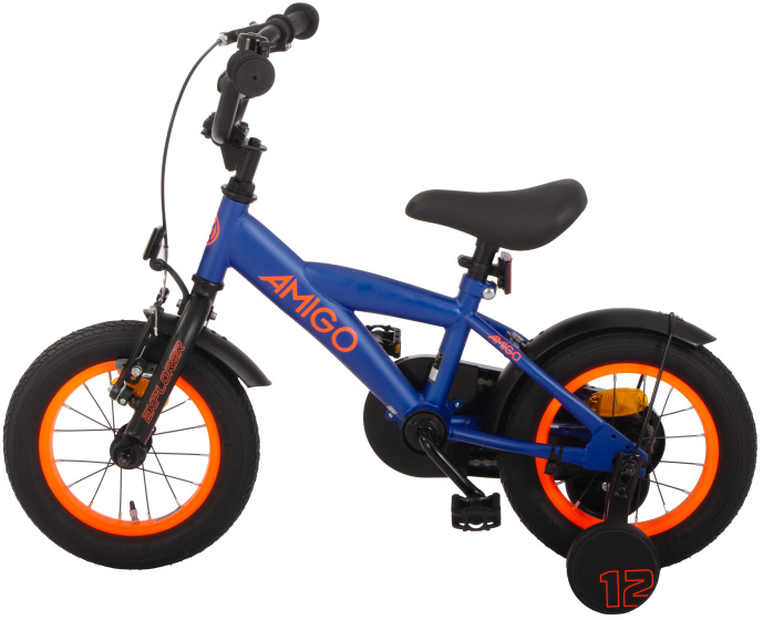 AMIGO Explorer 12 Inch Boys Coaster Brake Blue/Orange