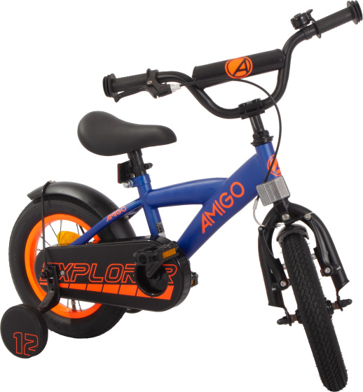 AMIGO Explorer 12 Inch Boys Coaster Brake Blue/Orange