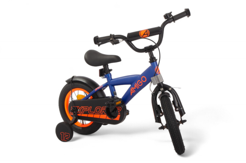 AMIGO Explorer 12 Inch Boys Coaster Brake Blue/Orange