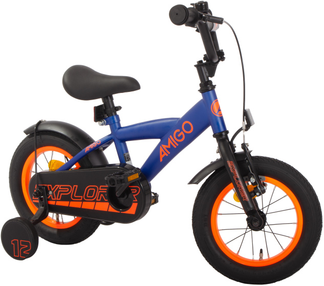 AMIGO Explorer 12 Inch Boys Coaster Brake Blue/Orange