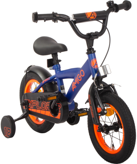AMIGO Explorer 12 Inch Boys Coaster Brake Blue/Orange