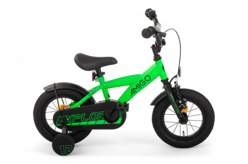 AMIGO Explorer 12 Inch Boys Coaster Brake Green/Black