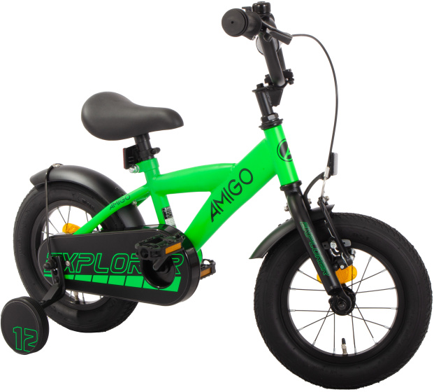 AMIGO Explorer 12 Inch Boys Coaster Brake Green/Black