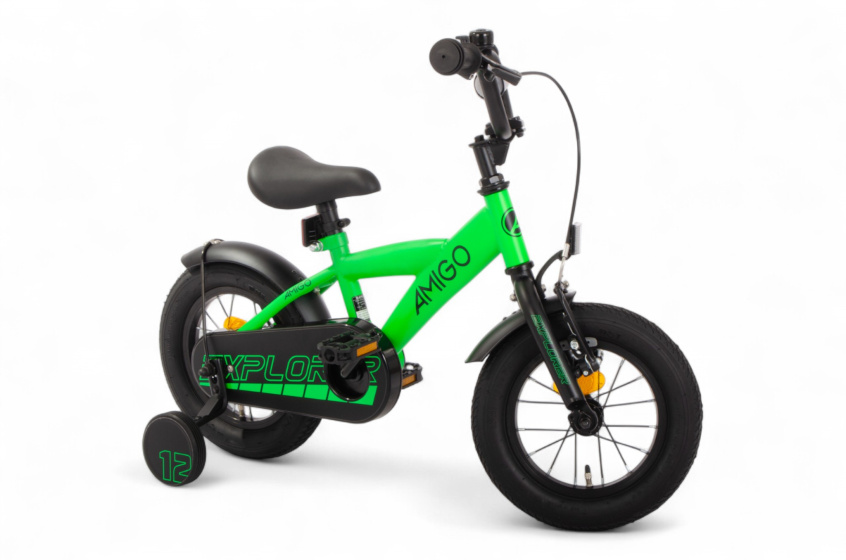 AMIGO Explorer 12 Inch Boys Coaster Brake Green/Black