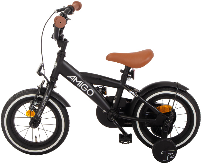 AMIGO Explorer 12 Inch Boys Coaster Brake Black/White