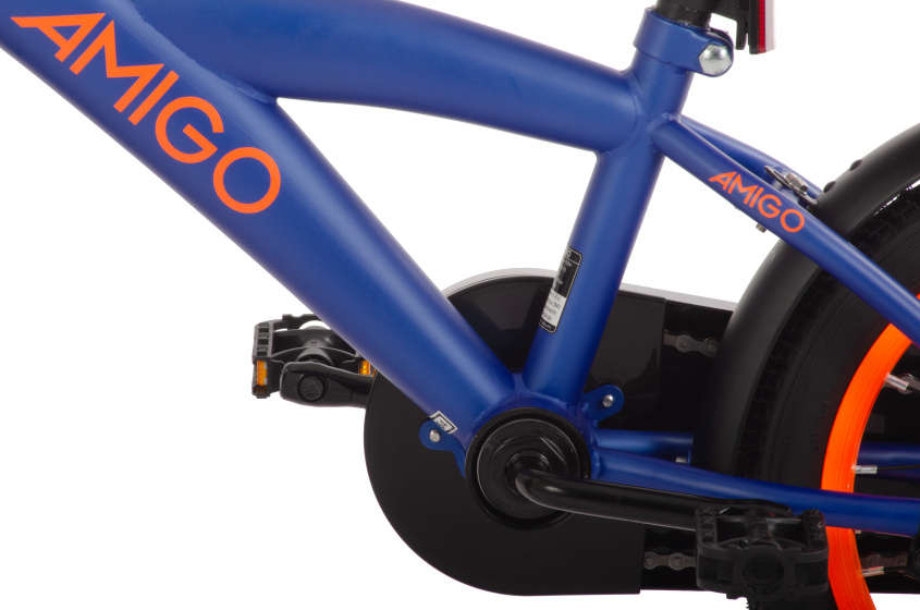 AMIGO Explorer 14 Inch Boys Coaster Brake Blue/Orange