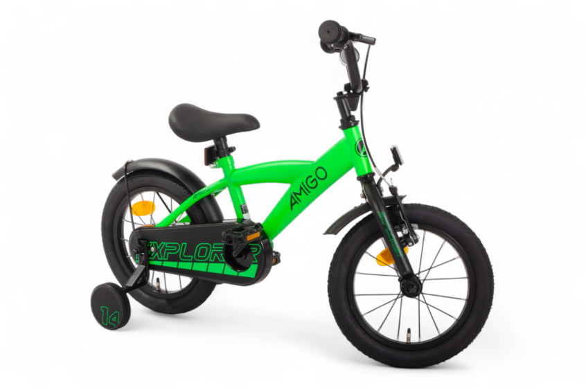 AMIGO Explorer 14 Inch Boys Coaster Brake Green/Black