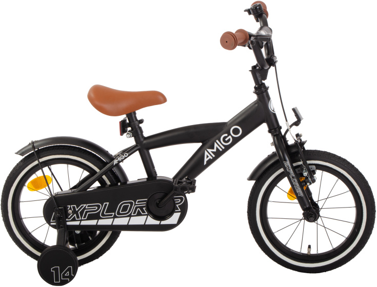 AMIGO Explorer 14 Inch Boys Coaster Brake Black/White