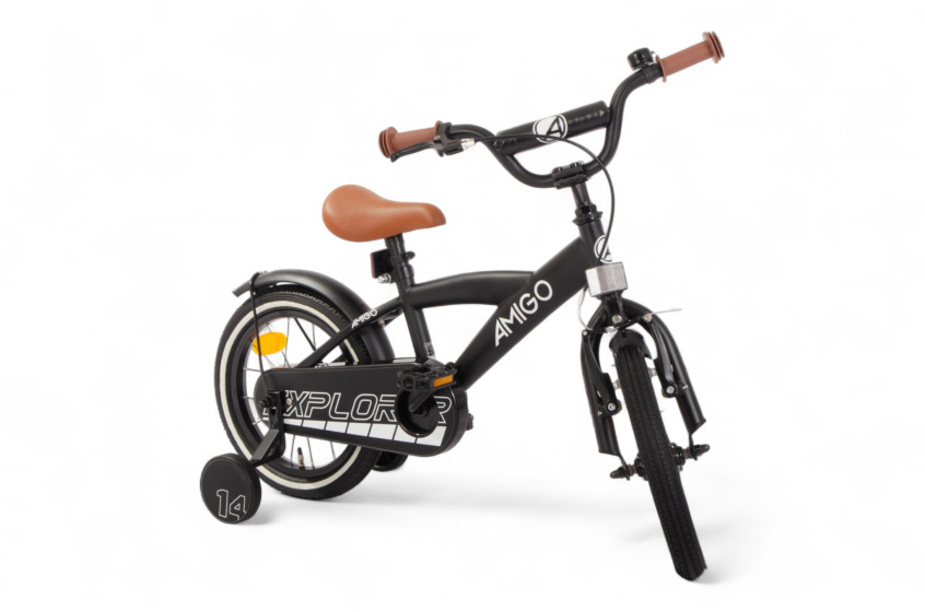 AMIGO Explorer 14 Inch Boys Coaster Brake Black/White