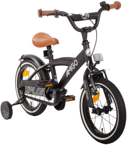 AMIGO Explorer 14 Inch Boys Coaster Brake Black/White
