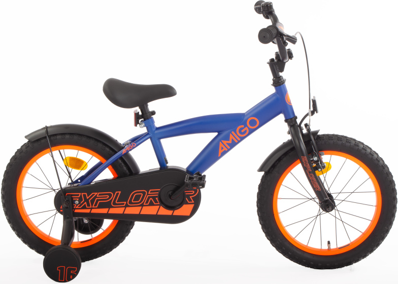 AMIGO Explorer 16 Inch Boys Coaster Brake Blue/Orange