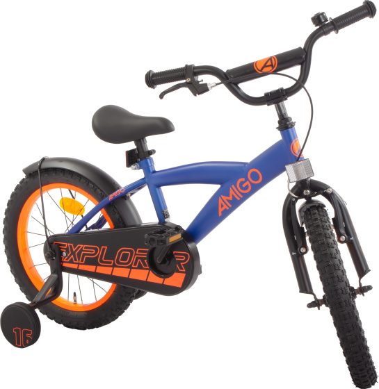 AMIGO Explorer 16 Inch Boys Coaster Brake Blue/Orange