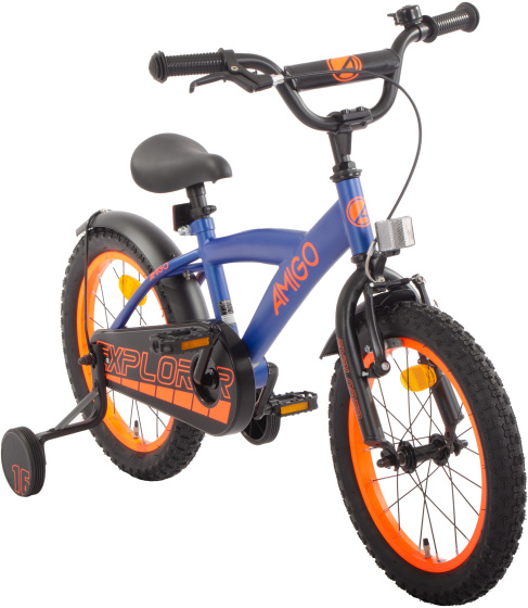 AMIGO Explorer 16 Inch Boys Coaster Brake Blue/Orange