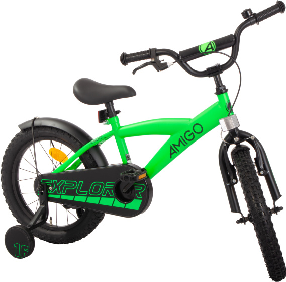 AMIGO Explorer 16 Inch Boys Coaster Brake Green/Black