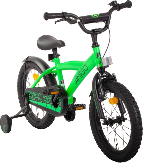 AMIGO Explorer 16 Inch Boys Coaster Brake Green/Black